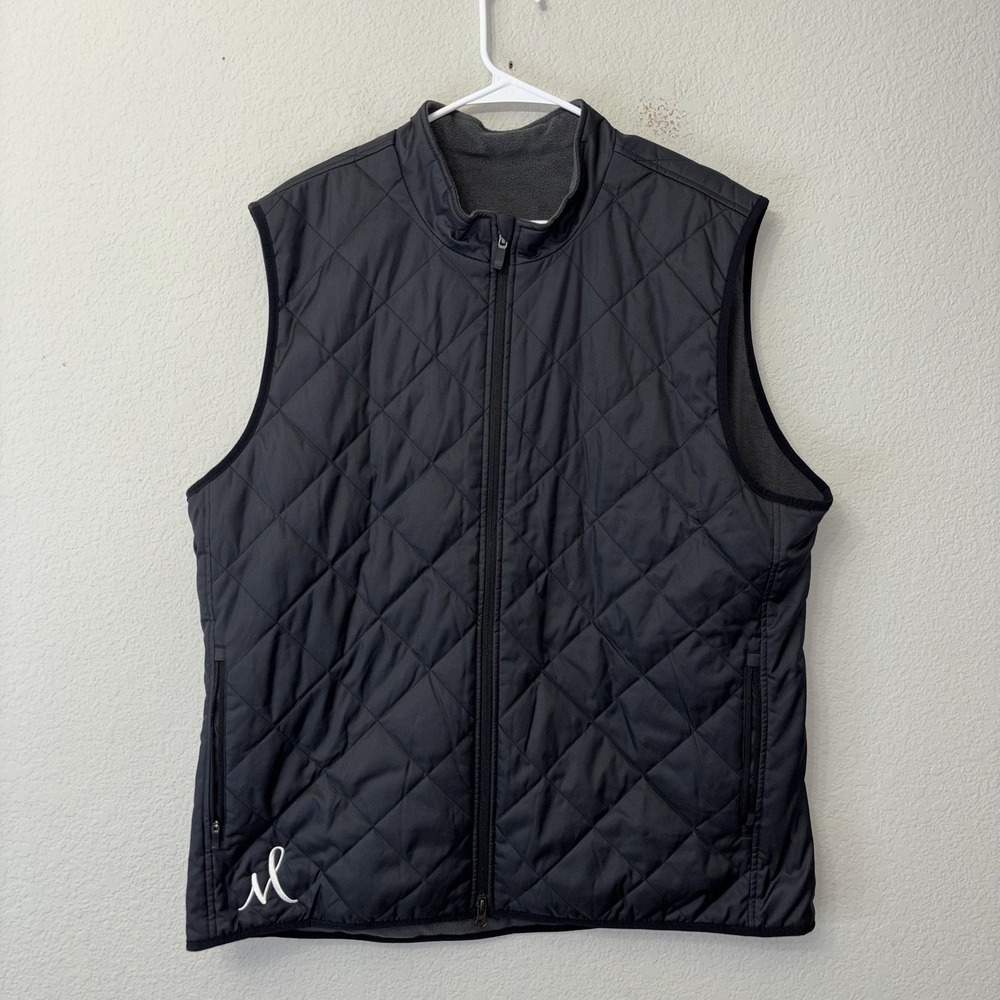 Nike Team Reversible Fleece Quilted Black Vest Embroidered Sleeveless Size XL